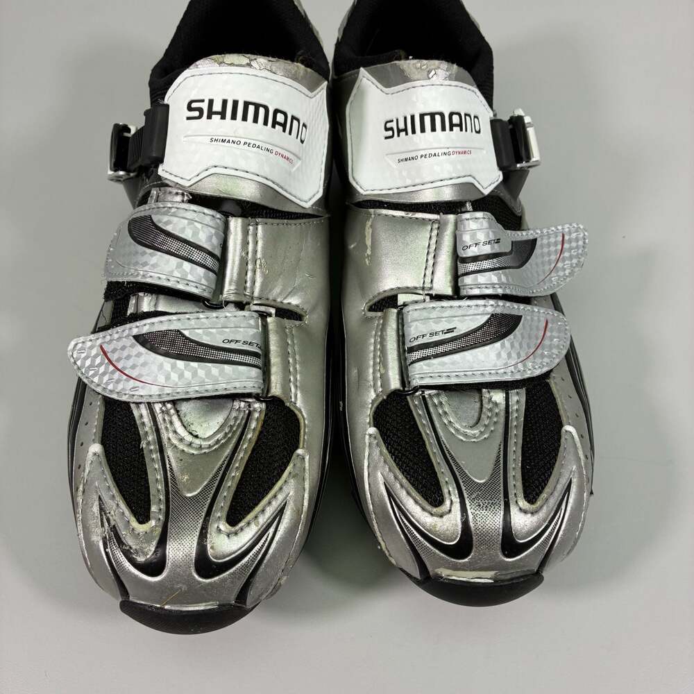 Shimano SH-R077 Road Cycling Shoes Silver/Black Size EU 45